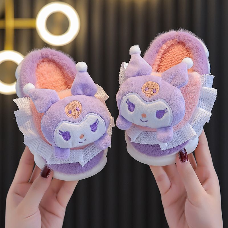 ❤Dép Bông Đi Trong Nhà Giữ Ấm Mùa Đông Chống Trượt Hình Hoạt Hình Dễ Thương Cho Bé Trai Và Gái
