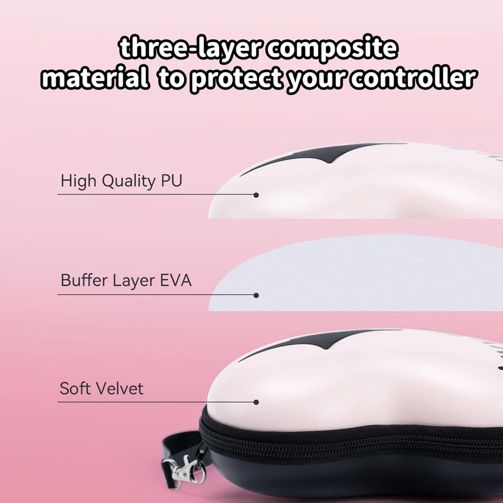 Geek Share Túi Đựng Tay Cầm Chơi Game ps4 / ps5 / switch pro / xbox Hình Đầu Lâu Màu Hồng