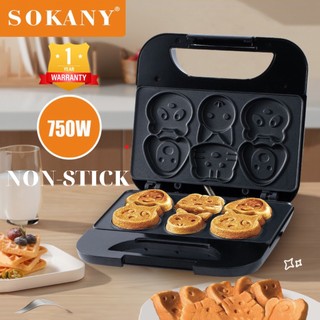 Máy nướng bánh tạo hình con vật dễ thương Seka - Sokany Máy làm bánh khuôn 6 hình thỏa sức cho mẹ sáng tạo