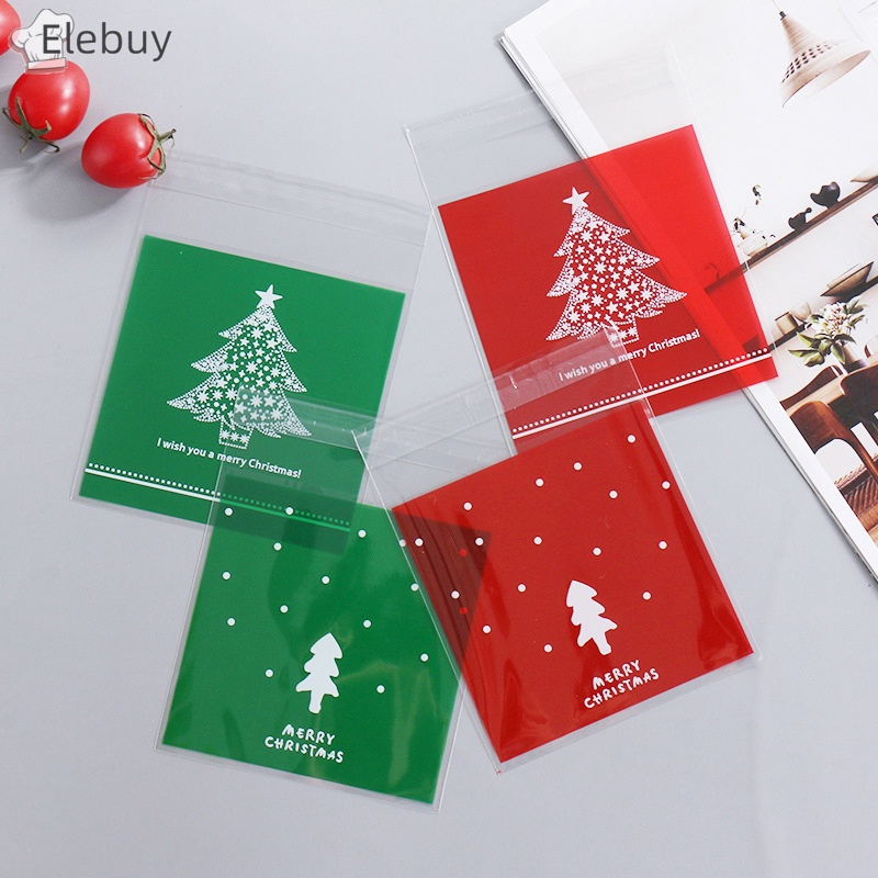 Bộ 50 túi đựng bánh kẹo ELEBUY trang trí Giáng sinh 2024