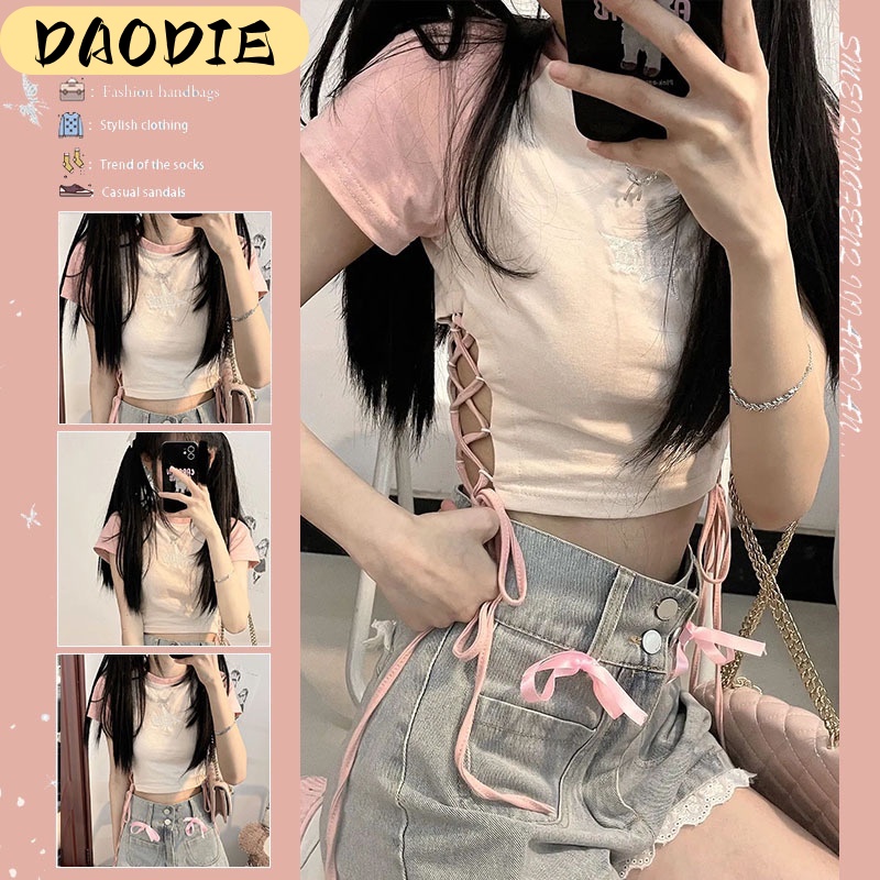 DAODIE áo croptop áo croptop nữ Thiết kế ít người cao eo slim hottie ngắn áo khoác 2023 NEWJL2802