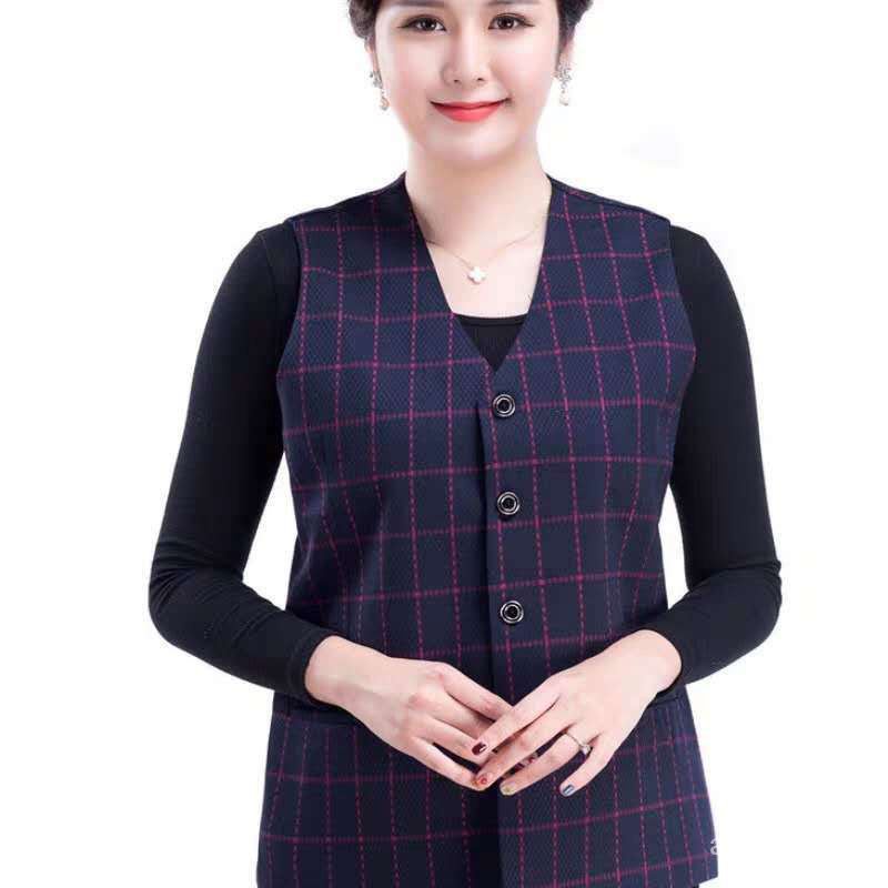 Áo Khoác Mỏng Không Tay Dáng Ngắn size Lớn Phong Cách Mới Cho Phụ Nữ Trung Niên