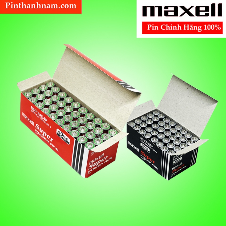 Hộp 40 Viên Pin MAXELL AA / AAA 1,5V Siêu Bền - Hàng Chính Hãng Sản Xuất tại Indonesia