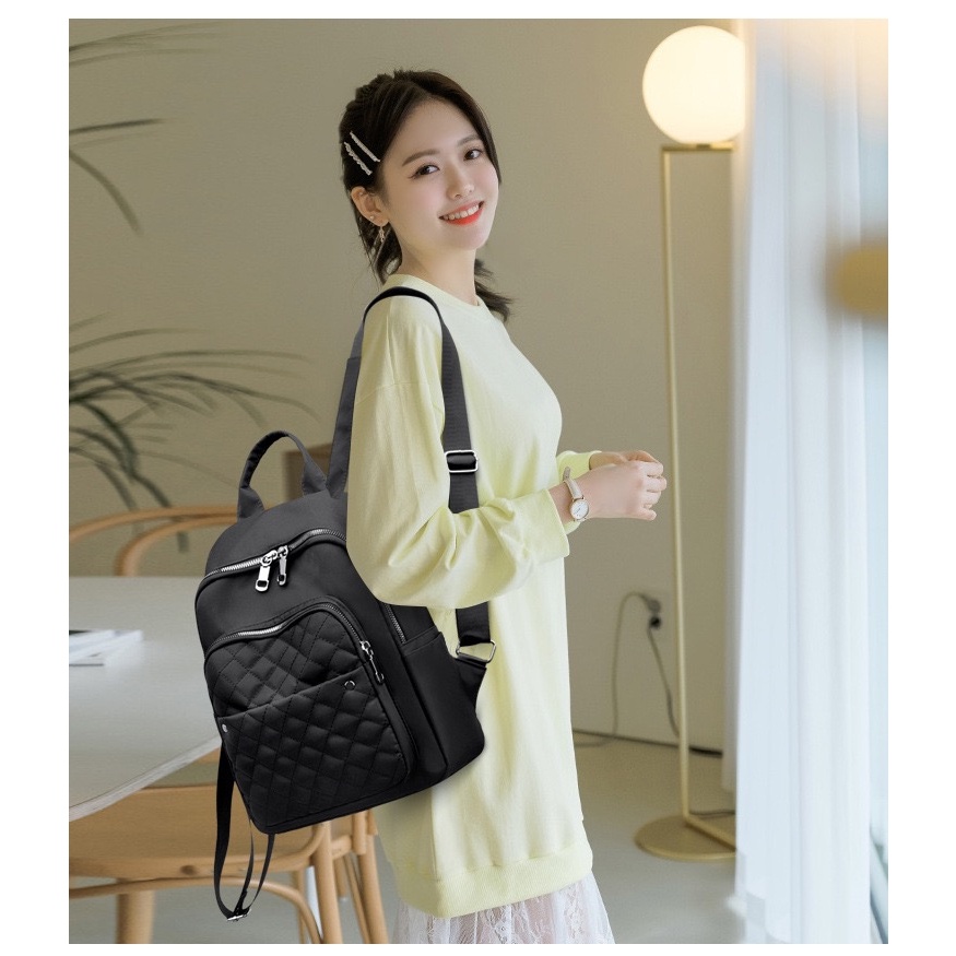 Balo du lịch đi làm thời trang da mềm nhiều ngăn hoạ tiết đơn giảnBL2029IDIGO