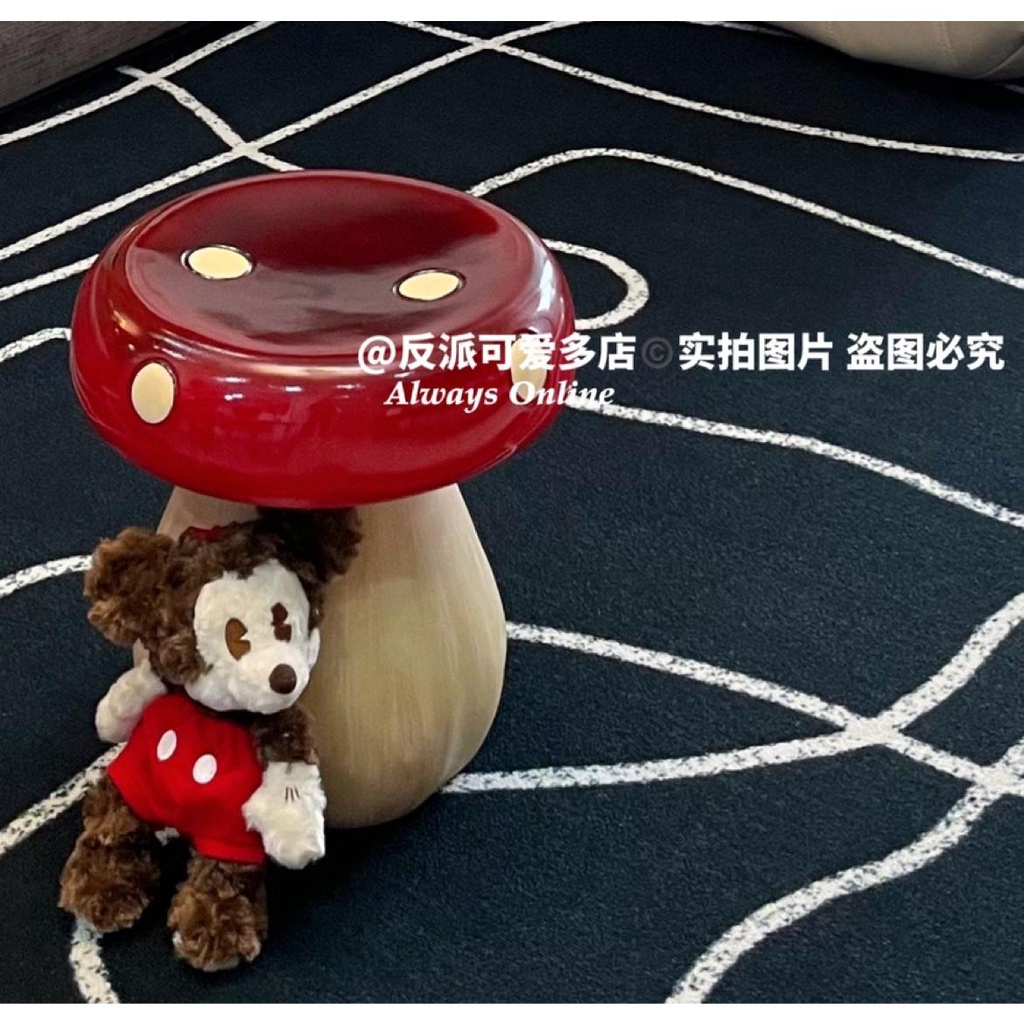 Villain Ghế Đẩu Để Bàn Trang Trí Phòng Ngủ / Quán Cà Phê Hình Nấm Có Thể Thay Đổi Màu Đỏ Dễ Thương