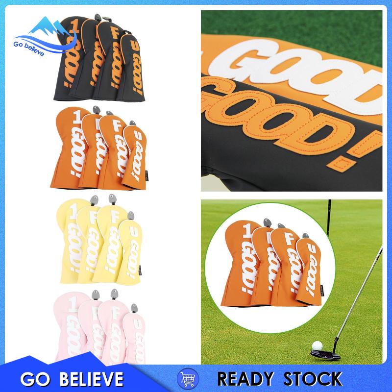 Bộ 4 Vỏ Bọc Bảo Vệ Đầu Gậy Đánh golf Bằng Gỗ Siêu Bền Tiện Dụng