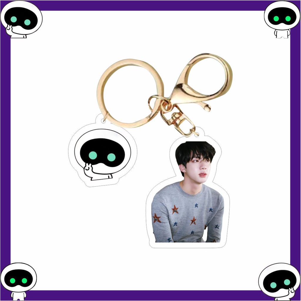 Móc Khóa Nhựa acrylic In Hình Nhóm Nhạc kpop bts jin Mới