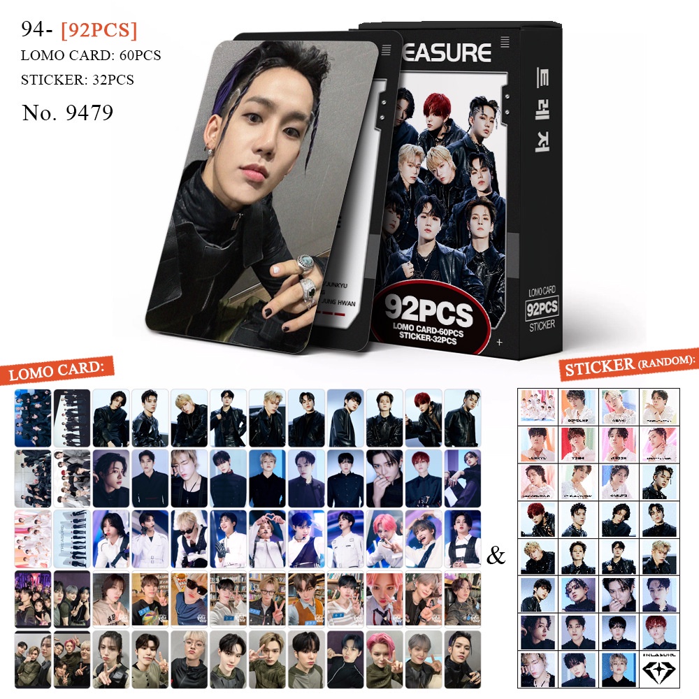 Treasure REBOOT BONA BONA Photocard Lomo Card thẻ 60 chiếc + nhãn dán 32 chiếc