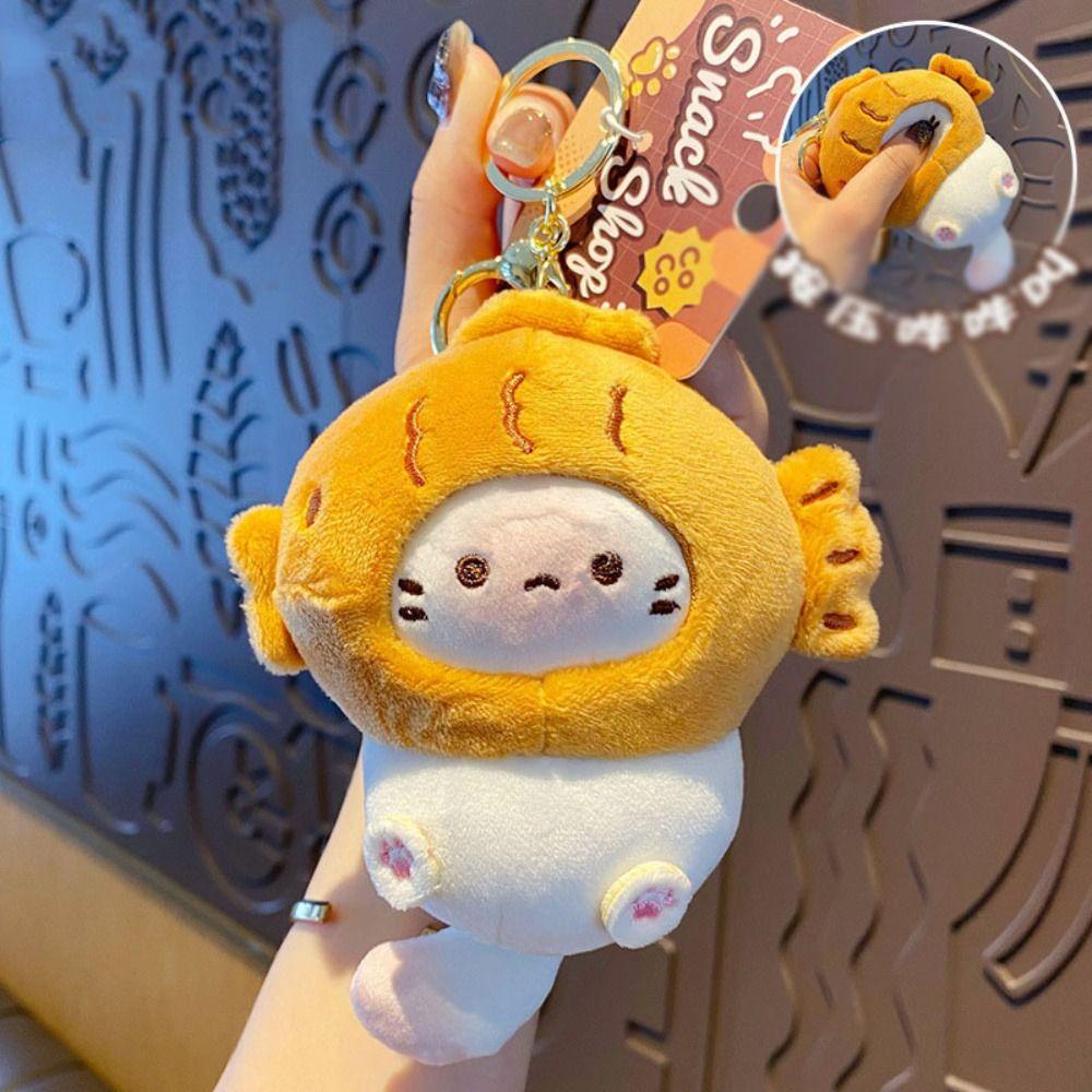 Mmluck Móc Khóa Hình Mèo Nhồi Bông taiyaki caramel Khoai Tây Chiên Nhỏ Nhắn