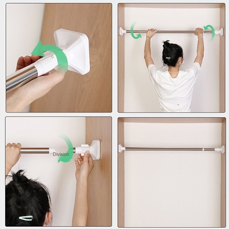 Thanh Treo Đa Năng Inox Tiện Lợi Thanh Treo Rèm Không Cần Khoan Tường Cây Treo Quần Áo Thông Minh