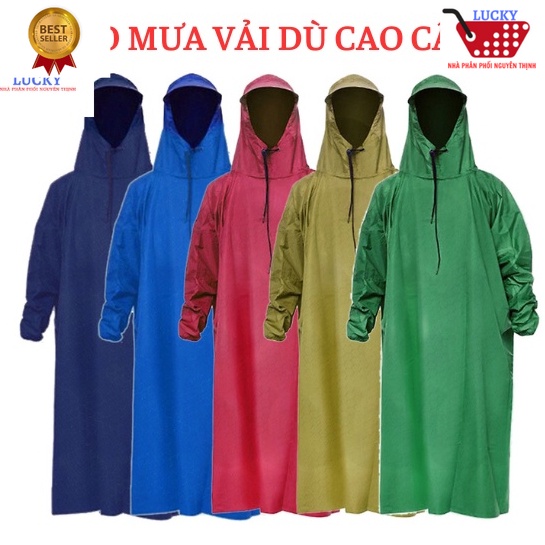 Áo mưa Bis 1m4 (không xẻ tà) Vải dù cao cấp ,không thấm nước dành cho 1 người