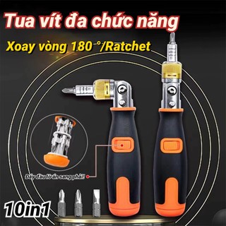 Tua vít đa năng đa góc 180 độ,tô vít đa năng kèm mũi vít,bộ tô vít 10 trong 1 sửa chữa thiết bị,tuốc nơ vít điều chỉ