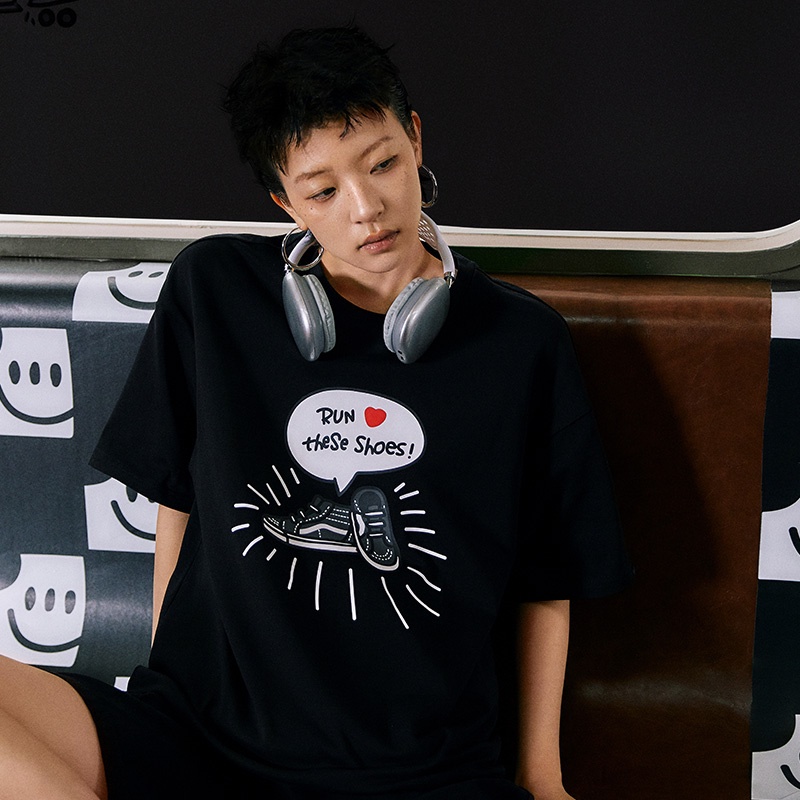 Vans Áo Thun cotton Ngắn Tay Dáng Rộng In Họa Tiết Thời Trang Cho Nam Nữ