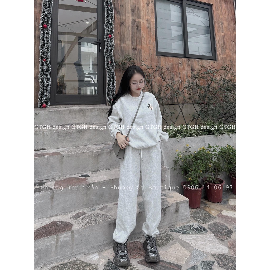 Siuu phẩm set nỉ Mickey 2 mặt so hott Size SM