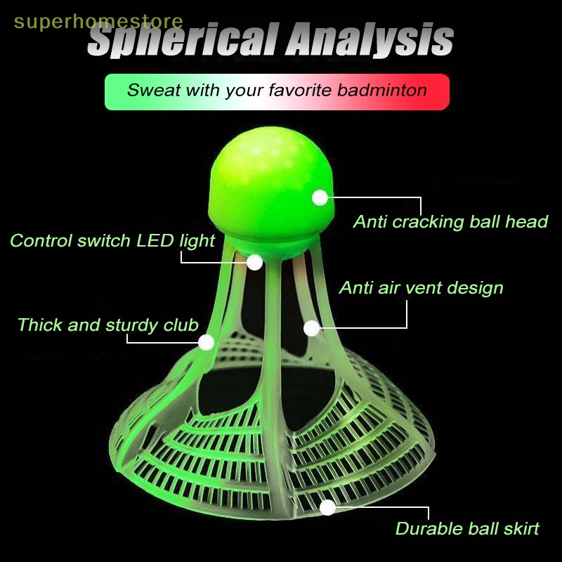 1 Quả Cầu Lông Nhựa nylon Phát Sáng Trong Tối Chống Gió Siêu Bền uyi