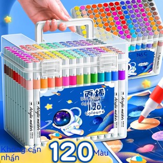 Bút Đánh Dấu Acrylic Màu 120 Không Thấm Nước Không Phai Màu Nghệ Thuật Học Sinh, Bút Vẽ Không Cần Ấn Cho Trẻ Mới Biết Đi