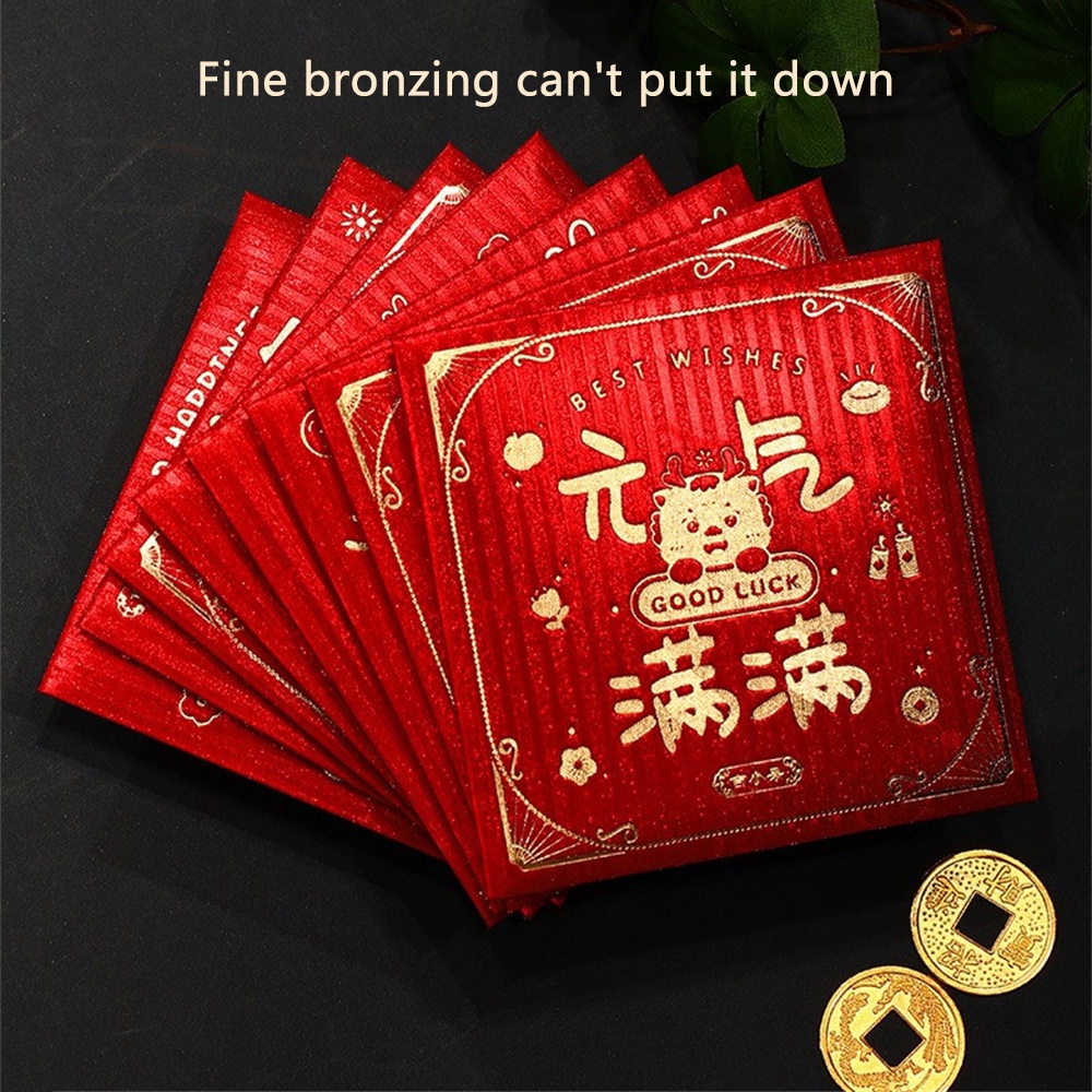 Bao Lì Xì Đỏ May Mắn Phong Cách Trung Hoa Dùng Để Trang Trí Năm Mới