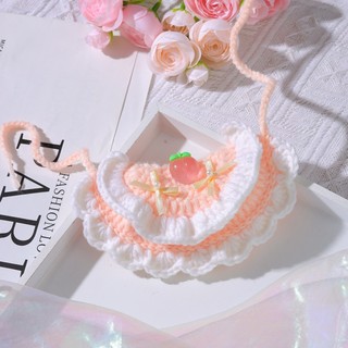 Yếm Đan Len Thủ Công Hình Quả Đào Ngọt Ngào Cho Thú Cưng