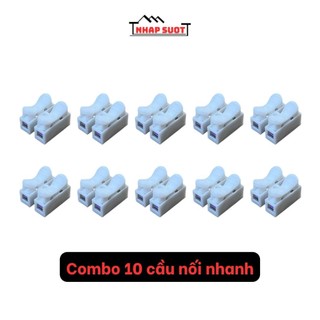 Combo 10 cái cầu nối nhanh dây điện, đầu kẹp điện đèn led, loại 2 cực