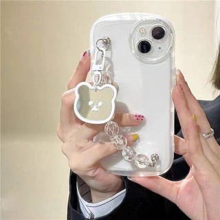 White Bear Bracelet Style Cho iPhone15promax iPhone14 / 13 / 12 / 11 11promax 15plus xsmax i7plus / 8plus vỏ điện thoại TPU mới
