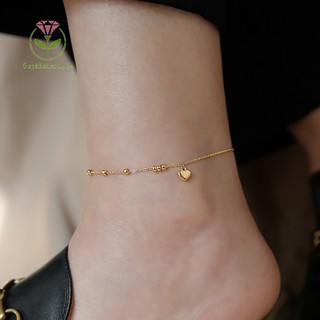 Lắc Chân Bằng Thép Titan Mạ Vàng 18k Đơn Giản Thời Trang Cho Nữ