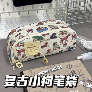 Hộp Bút Nhiều Ngăn Sức Chứa Lớn Tiết Chú Cún Hộp Bút To Túi Đựng Bút Dễ Thương Cổ Điển Bóp Viết Cute
