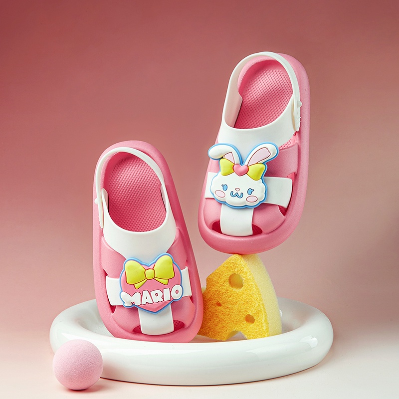 Cheerful Mario sandal rọ Hồng Hình Thỏ Cho Bé Gái giày xăng đan sơ sinh