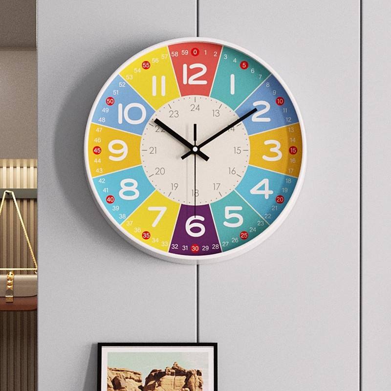 Đồng Hồ Treo Tường 24 Giờ Thiết Kế Đơn Giản Không Gây Tiếng Ồn Tiện Dụng Cho Phòng Bé