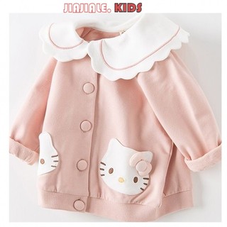 Áo khoác cotton in hình hello kitty dễ thương thời trang cho bé gái 0-7 tuổi