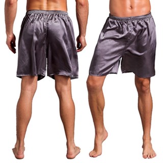 Quần lót boxer vải lụa satin màu sắc trơn thời trang cho nam