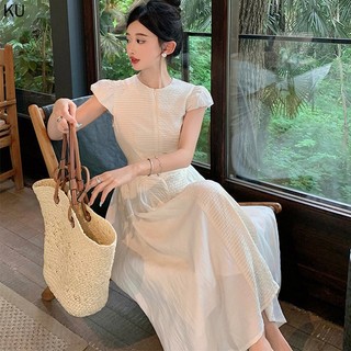 Đầm Dáng Dài Tay Ngắn Phong Cách Hàn Quốc Thời Trang Mùa Hè 2024 Mới