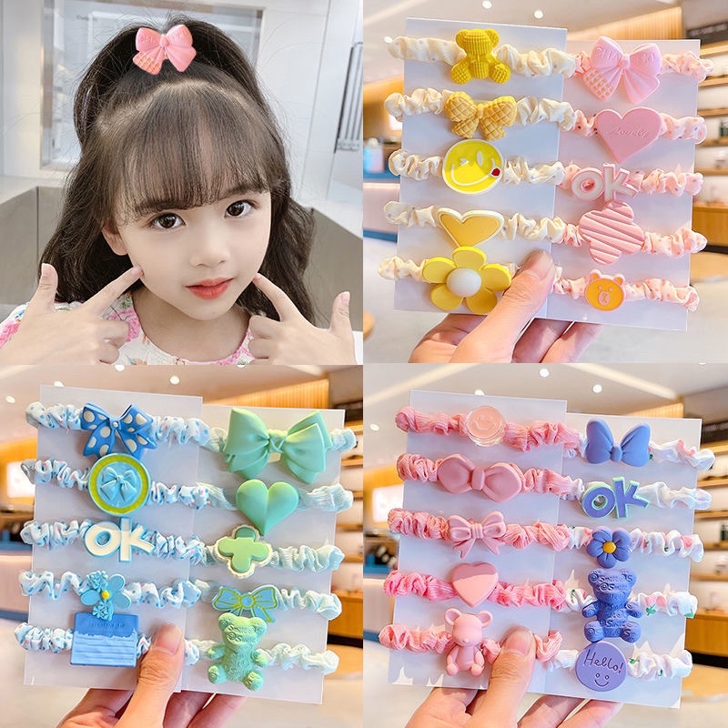 Set 5 chun buộc tóc gắn charm dễ thương