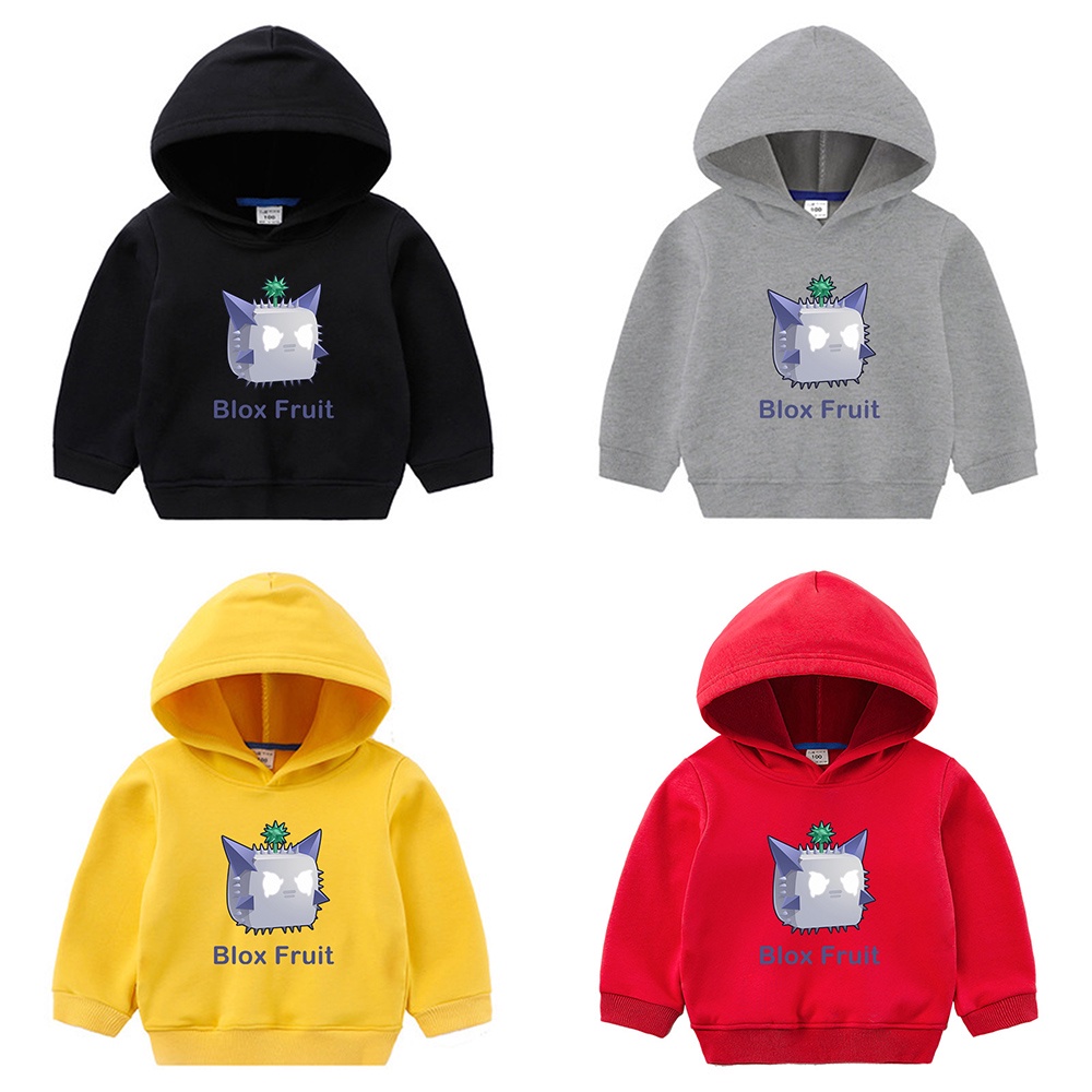 Dingyuan Spike Fruit Blox Fruit Áo Hoodie trẻ em Đơn giản hoạt hình giản dị Áo khoác bé trai và bé gái hàng đầu