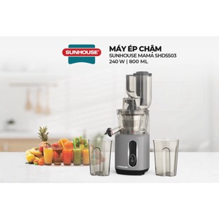 MÁY ÉP CHẬM SUNHOUSE SHD5503, Công suất 240W, Dung tích 800ml, 3 chế độ on/off/đảo. Công nghệ lưới lọc PUREMAX