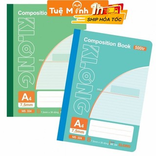 Vở Klong A4 500 trang kẻ ngang line Vpp Tuệ Minh MS 324 Sổ may dán gáy Compostion Book