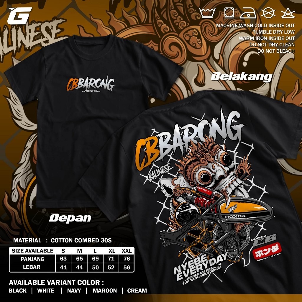 Áo thun Honda CB Racing kết hợp với văn hóa Barong Indonesia - Phù hợp cho fan mê xe máy