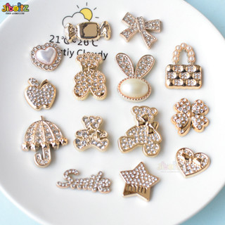  Jibbzz charm Cross Sandals Khóa Giày KC Vàng Ngọt Mạ Có Thể Tháo Rời Khóa Thỏ Gấu Trái Tim Tình Yêu Chữ Thập Trang Sức Phụ Kiện Khóa Giày Trang Trí 