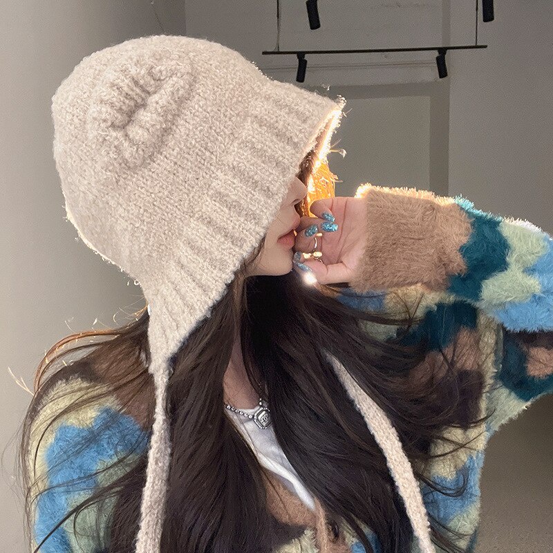 Mũ nồi giữ ấm tai kiểu gấu đáng yêu thời trang cho nữ