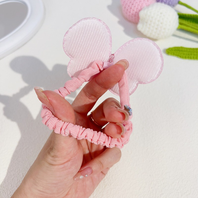 1 Dây Cột Tóc Cao Su Đính sequin Hình Bướm Màu Kẹo Ngọt Thời Trang Cho Bé Gái