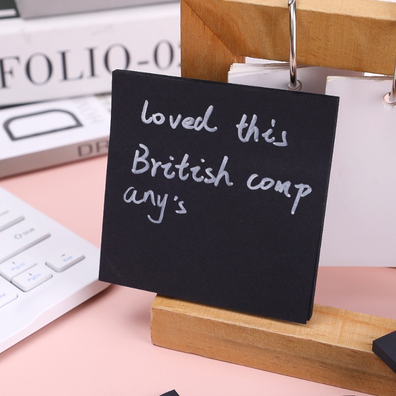 Giấy Ghi Chú Dạng Xé Có Đèn Led Màu Đen Tiện Dụng Cho Học Sinh / Văn Phòng