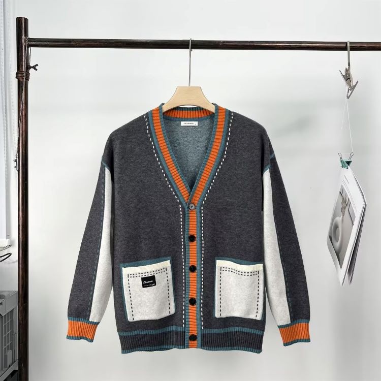Áo Khoác cardigan Dệt Kim Phong Cách hong kong Thời Trang Xuân Thu 2023 Mới Cho Nam