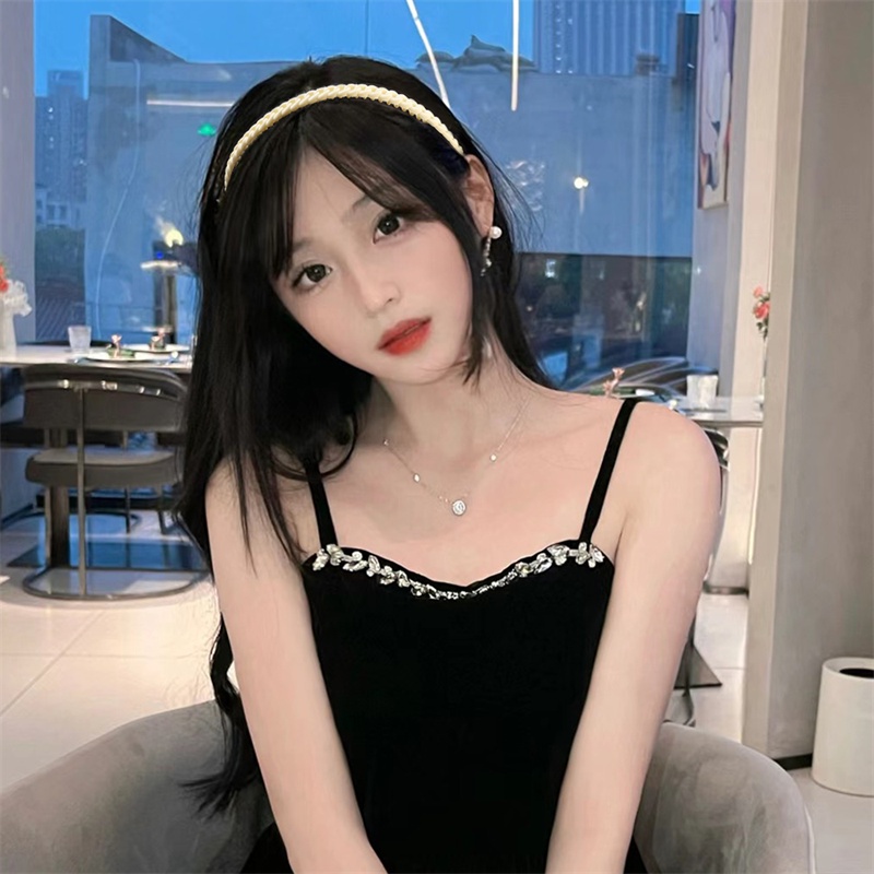 Băng Đô Cài Tóc Răng Co Giãn Chống Trượt Màu Sắc Trơn Phong Cách Hàn Quốc Cho Nữ