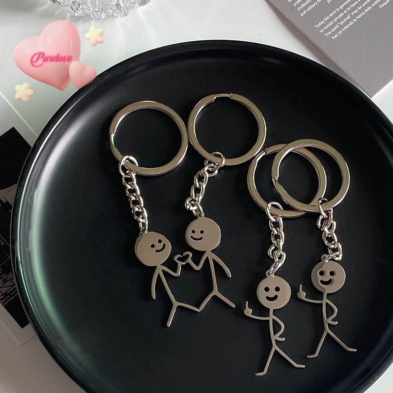 Purelove > Móc Khóa Cặp Đôi Hình Ngón Tay Giữa Trái Tim Dễ Thương Cá Tính Vui Nhộn Mới