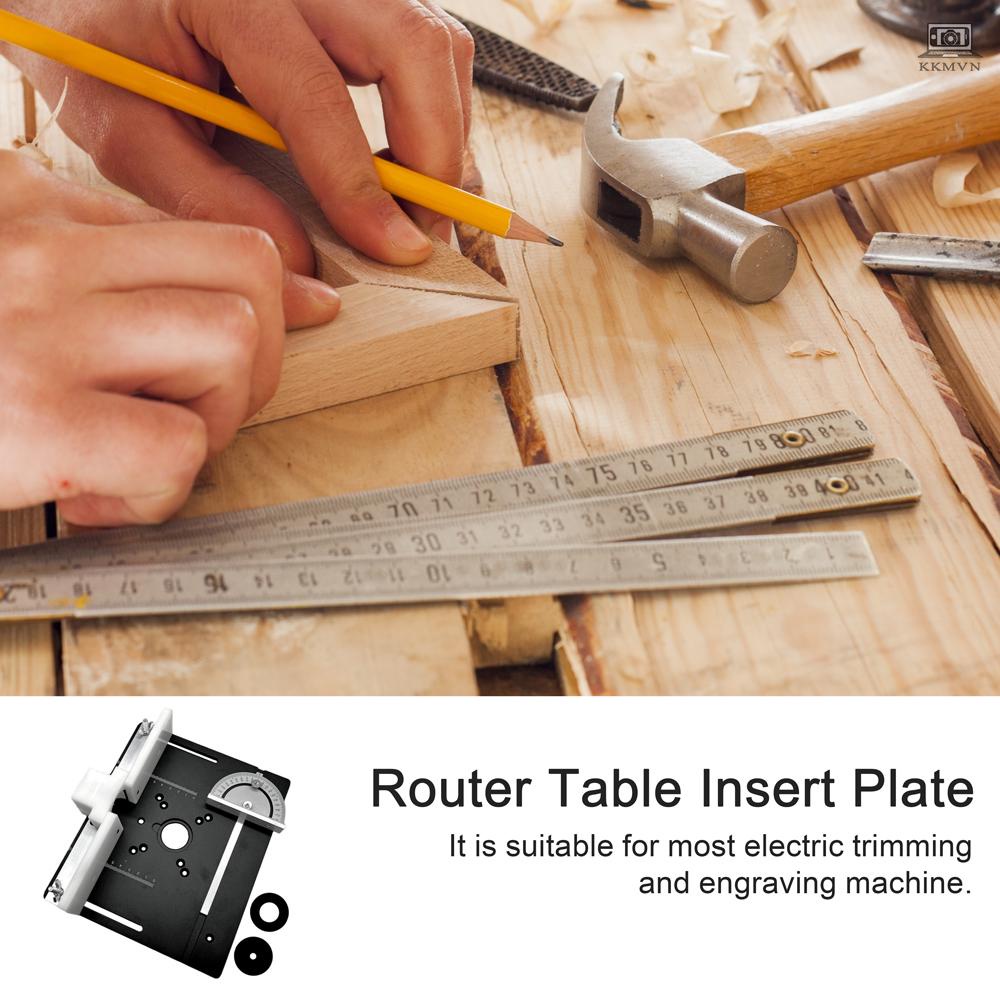 Set of 3 Router Table Insert Plate Aluminum Alloy Wood Milling Flip Board Trimming Machine Engraving Auxiliary Tool Woodworking Benches