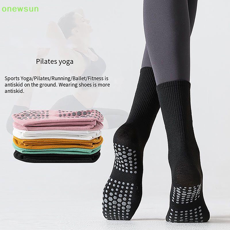 Vớ cotton Cổ Vừa Chống Trượt Thoáng Khí Họa Tiết Kẻ Sọc Màu Trơn Dùng Tập yoga / Nhảy Múa Mới