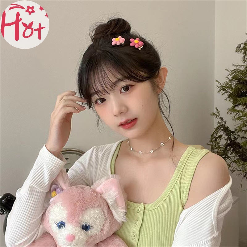 Jr Kẹp Tóc Hình Nơ / Trái Tim / Bông Hoa Màu Hồng Xinh Xắn Cho Bé Gái vn