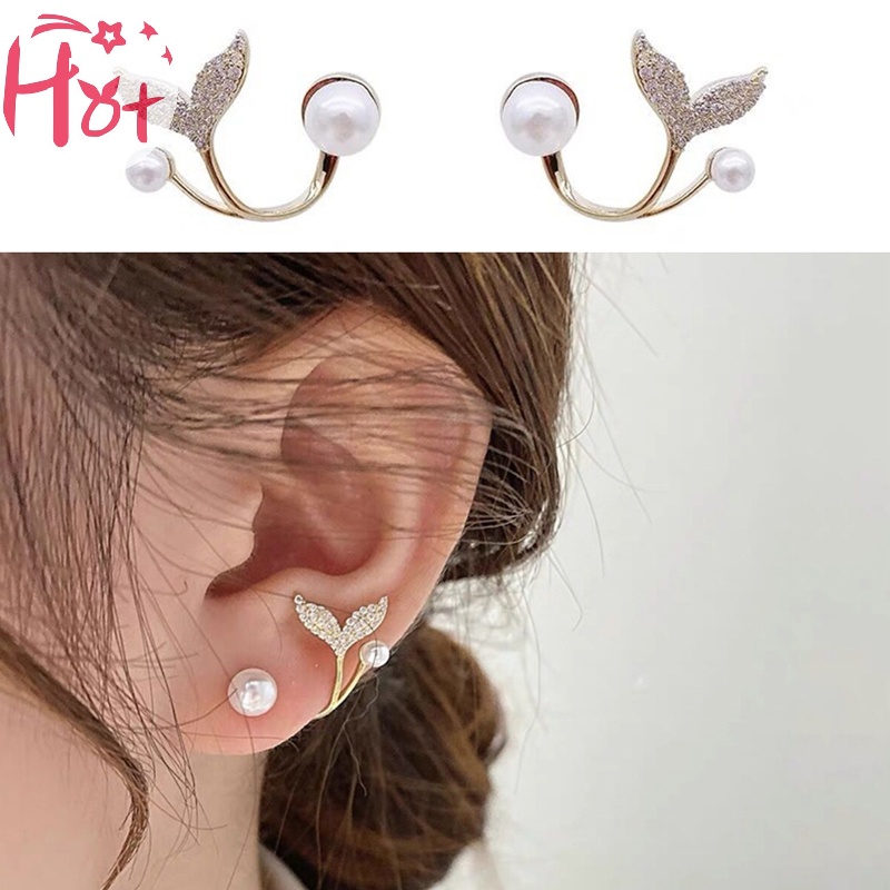 Jr Khuyên Tai Kim Loại Hình Đuôi Cá Thời Trang Cho Nữ vn