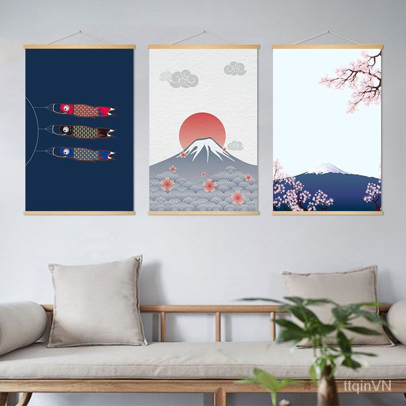 Tranh Treo Tường Gỗ Trơn Kiểu Nhật Bản Trang Trí Phòng Khách / Ăn sushi / Nhà Hàng