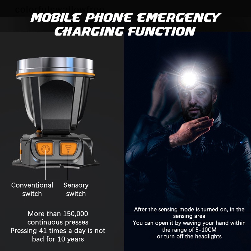 Đèn led Đội Đầu Câu Cá Ban Đêm Đầy Màu Sắc Có Thể Sạc Lại abc