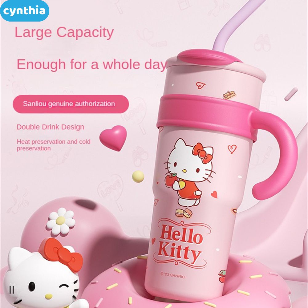 Cốc làm đá bằng thép không gỉ 700ml /1200ml Bình giữ nhiệt dung tích lớn Cốc cà phê văn phòng có tay cầm và ống hút Phiên bản Hàn Quốc Cốc bia phong cách Ins Cốc uống nước cyn